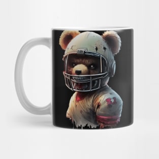 Spooky teddy bear football player Mug